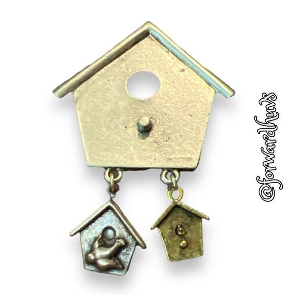 Bundle Sale 3 for $15 | Tri-Colored Birdhouse Brooch - Picture 1 of 10